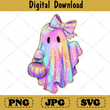 Retro Neon Ghost Png, Trendy Spooky Vibes Halloween Design