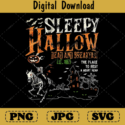 Vintage Sleepy Hollow Skeleton Pumpkin Design