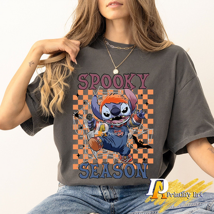 Retro Spooky Season Checkered 'Bite Me' Design