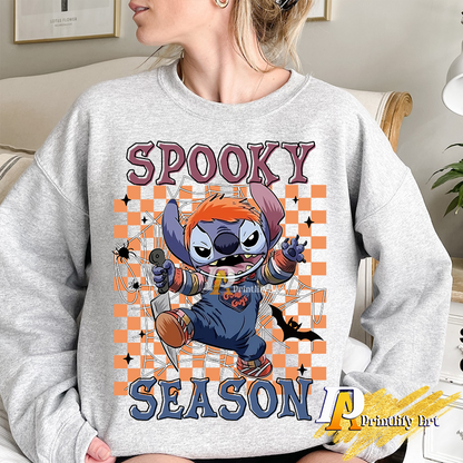 Retro Spooky Season Checkered 'Bite Me' Design