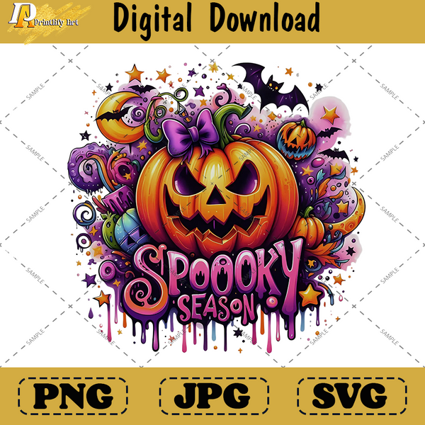 Spooky Season png, Retro Halloween Witchy Bats Sublimation