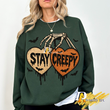 Stay Creepy Halloween Png, Retro Dripping Heart Skeleton Spooky Design