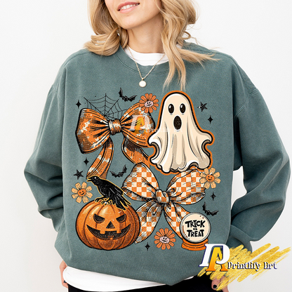 Vintage Coquette Ghost png, Floral Pumpkin Sublimation Design