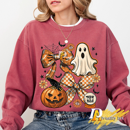 Vintage Coquette Ghost png, Floral Pumpkin Sublimation Design