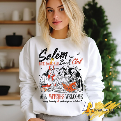 Witchy Book Club Spooky Girl Reading Salem Halloween png Design